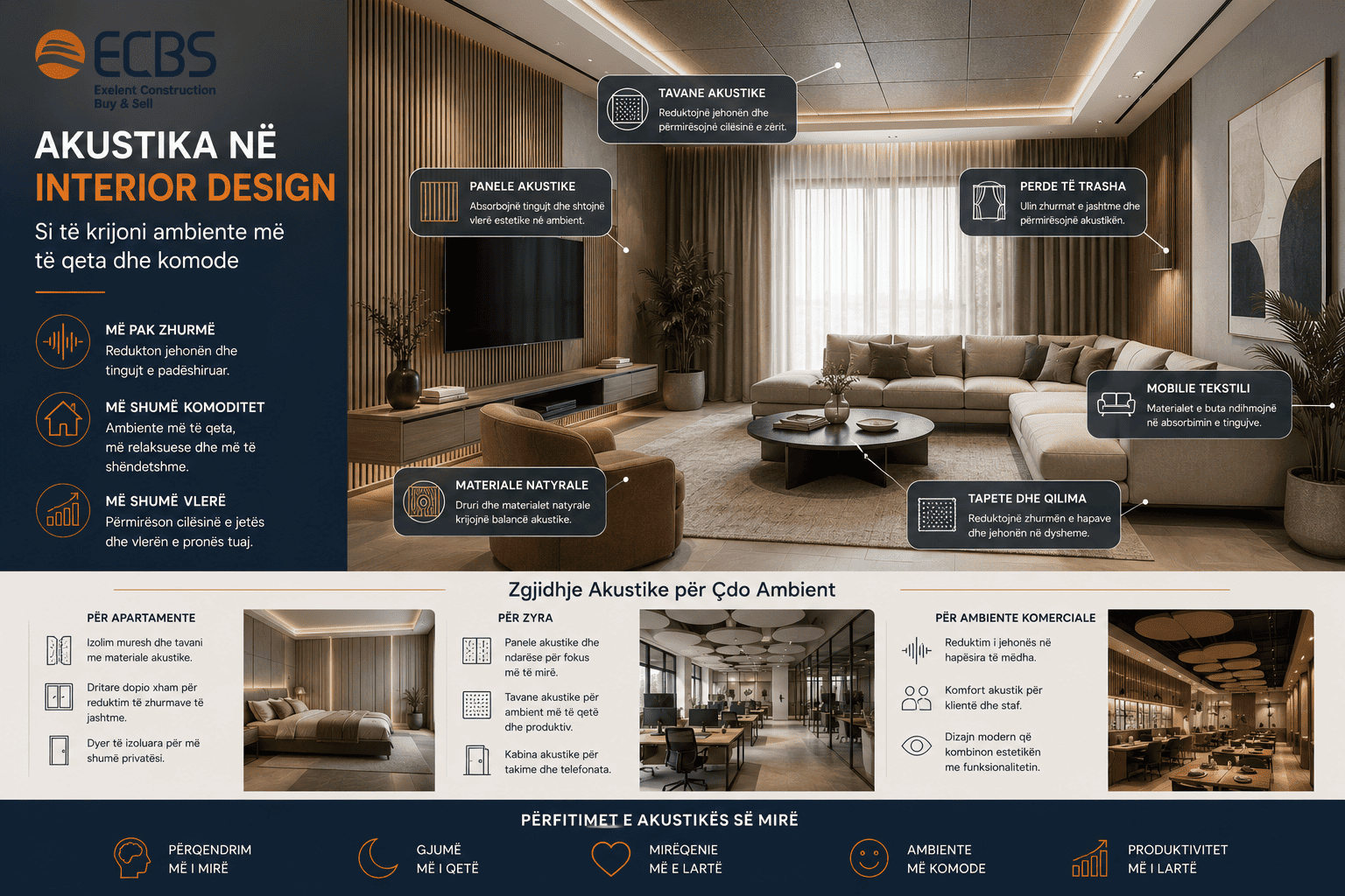 Akustika në Interior Design