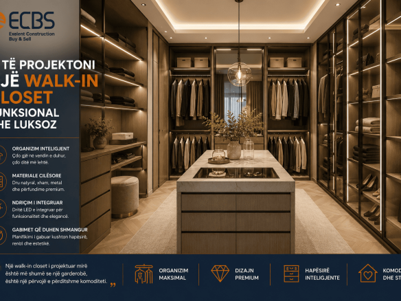 Si të Projektoni një Walk-In Closet Funksional dhe Luksoz