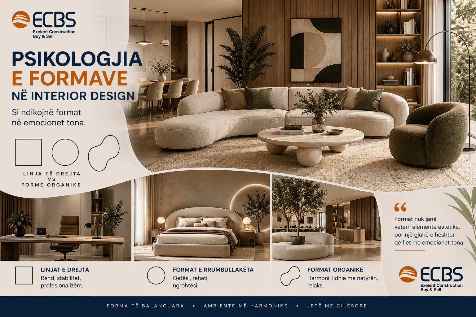 Psikologjia e Formave në Interior Design: Si Ndikojnë Linjat dhe Format në Emocionet Tona